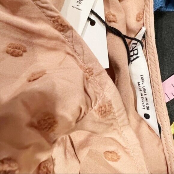 Zara Swiss Dot Voluminous Sleeve Blouse | Romantic Sheer Top | SizeLarge - Picture 16 of 16